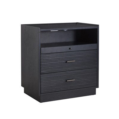 Alcide Nightstand with USB and LED Light| ARTFUL LIVING DESIGN