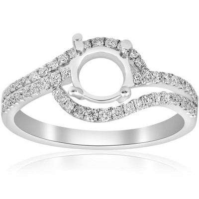 Pompeii3 3/8ct Diamond Engagement Ring Setting 18K White Gold - Size 6