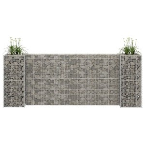 vidaXL Gabion Planter Silver Steel wire 102.4 x 15.7 x 15.7 in - 1 of 4