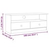 vidaXL ALTA TV Stand with Drawers White 39.4"x13.8"x16.1" Solid Wood Pine - 4 of 4