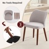 Modern Dining Chair Set of 2, Upholstered Accent Side Chairs, Fabric Side Dining Room Chairs with Wood Legs for Kitchen Dining Room Restaurant - 2 of 4