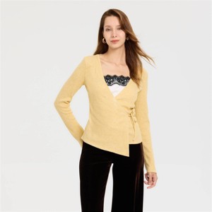 Women's Metallic Rib-Knit Wrap Cardigan - A New Day™ - 1 of 4