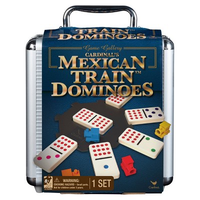 Mexican Train Dominoes Board Game Wood Storage Box