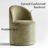 Best Home Office Chair with Wheels Chenille Barrel Upholstered Office Chair Armless for Home Office,Living Room-Tanpinhause - 3 of 4