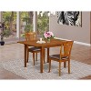 HomeStock 3-Piece Saddle Brown Finish Solid Wood Top Dining Table Set - 2 of 4