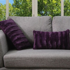 Cheer Collection Luxurious Faux Fur Throw Pillows Set of 2 - 1 of 4