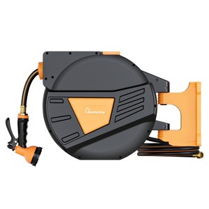Garden Joy Retractable Garden Hose Reel 5/8 in., 180° Swivel Bracket - Orange - 1 of 1