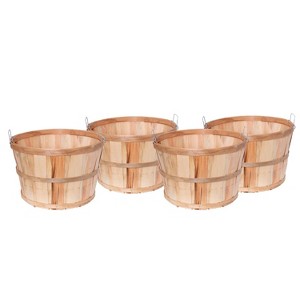 Lehman's Handcrafted Baskets, Vintage Style Bushel and Half Bushel Storage, USA Made Poplar Wood with Wire Handles, Set of 4 - 1 of 4