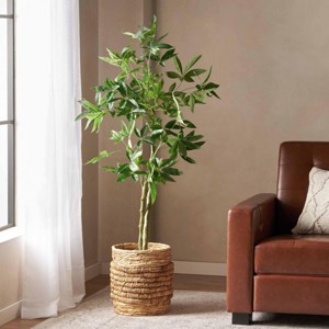 SEVOBAL Artificial Plants 160CM Money Tree Pre-Potted Faux Pachira Macrocapa for Feng Shui Home Decor, Green, 31.5"*31.5"*63" - 1 of 4