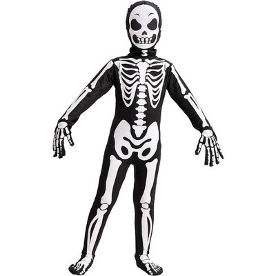 Boy Scary Creepy Skeleton Costume, Halloween Skelebones Costume, Bone Bodysuit