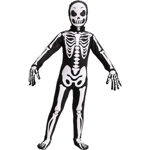 Boy Scary Creepy Skeleton Costume, Halloween Skelebones Costume, Bone Bodysuit - 1 of 4