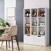 Tall 9-Cube Bookshelf w/ 2 Drawers, Storage Cabinet Organizer for Living Room, Office, Kitchen, White - 2 of 4