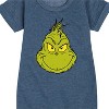 - Dr. Seuss - Grinch Face Graphic Short Sleeve Fleece Dress - 2 of 4