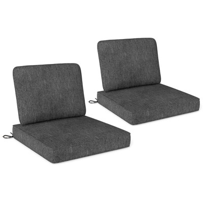 Costway 2/4/6-Pack 24" x 24" Deep Seat Cushion & Back Pillow with Removable Covers Outdoor Brown/Navy/Gray/Black