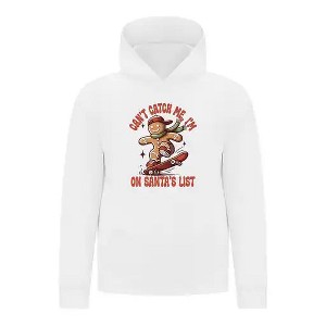 Everyday Kids Christmas Collection Gingerbread Skateboard Boys Pullover Hoodie – Holiday Sweatshirt - White - 1 of 1