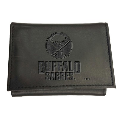 Evergreen NHL Buffalo Sabres Black Leather Trifold Wallet Officially Licensed with Gift Box