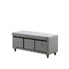 Tufted Bench with Basket Drawers - Ore International - 3 of 4