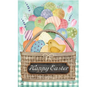 Briarwood Lane House Flag 40x28 For Outdoor Colorful Easter Basket For Easter House Flag - 1 of 4