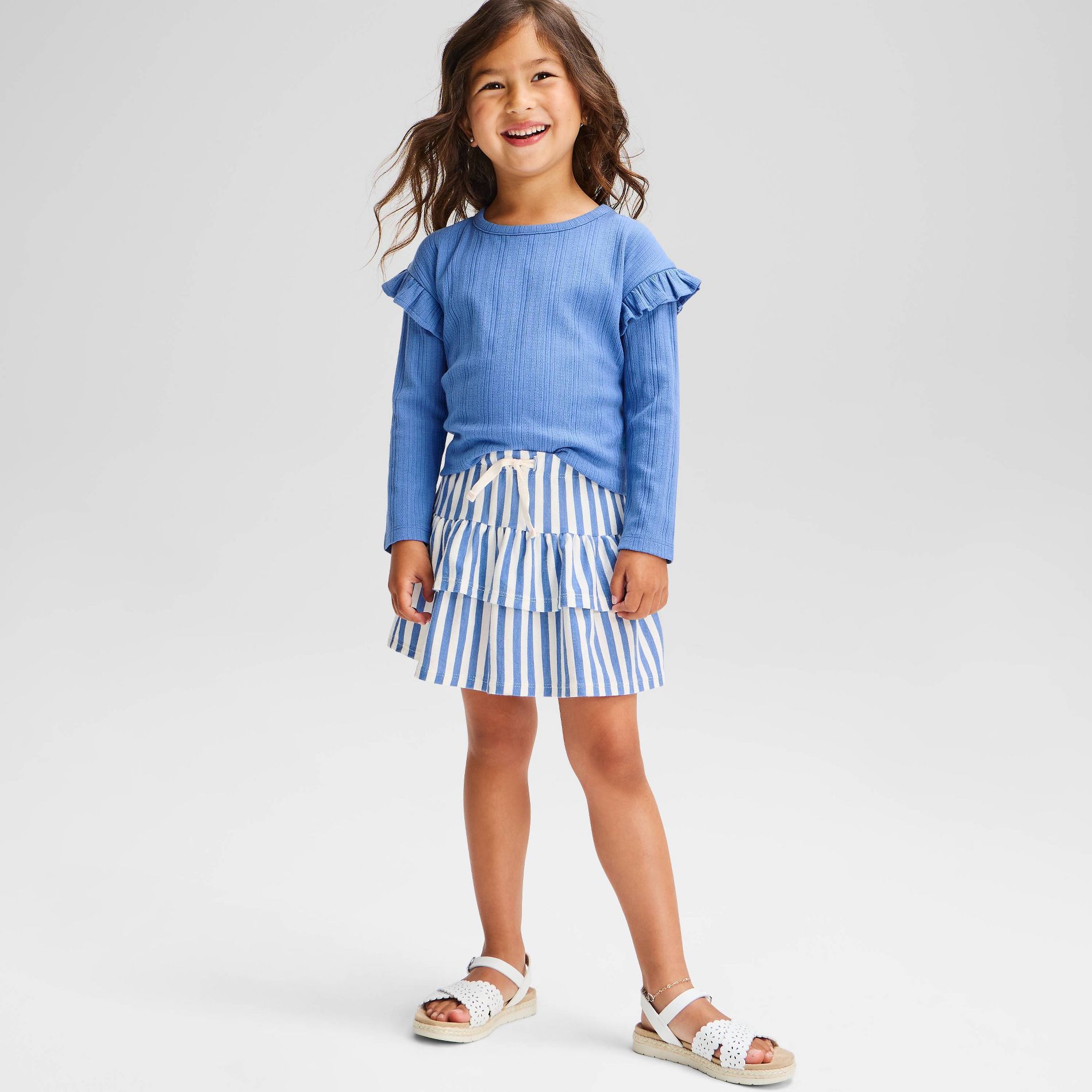 Toddler Girls' Long Sleeve Ruffle T-Shirt - Cat & Jack™