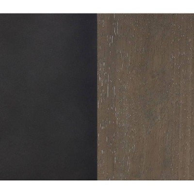 Cohen Black Faux Leather Saddle Counter Stools with Wood Frame, Set of 2