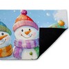 Stupell Industries Happy Snowmen Trio Printed Outdoor Door Mat, design by Petal Prints Design, 18"x30" - 2 of 4