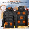 NPolar"Men's Heated Jacket with 8 Heating Zones, 3-Level Modes, Lightweight Winter Hooded Coat"Black - 3 of 4