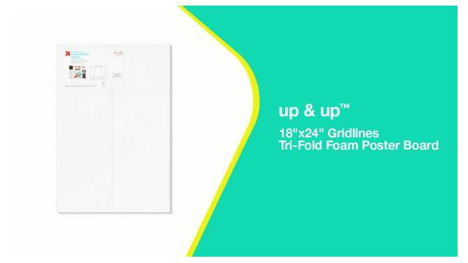 18&#34;x24&#34; Gridlines Tri-Fold Foam Poster Board - up &#38; up&#8482;, 2 of 5, play video
