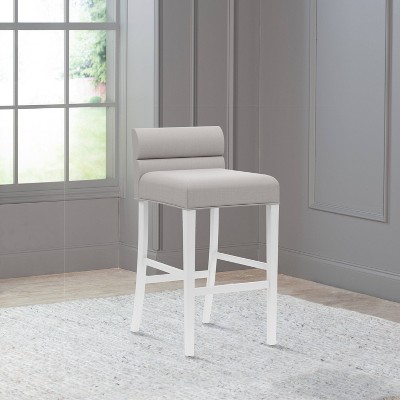 31" Desco Wood Upholstered Bar Height Stool White - Hillsdale Furniture
