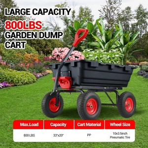 800 Lbs Poly Dump Garden Cart with 10in Tires, Heavy Duty Wheelbarrow with Rotating Handle and Pneumatic Tires,Utility Cart,for Yard,Garden and Lawn - 1 of 4