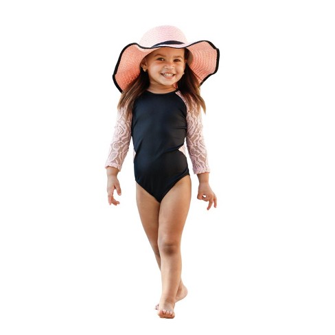 Girls It's A Diva Thing Rash Guard One Piece Swimsuit - Mia Bell