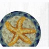 Earth Rugs Starfish Coaster – 5"x5" Braided Jute with Hand-Printed Starfish Design for Coastal, Nautical, and Beach House Decor - 2 of 3