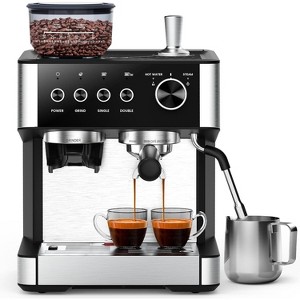 ZAFRO Espresso Machine 20 Bar, Stainless Steel Expresso Coffee Machines with Grinder, Latte & Cappuccino Machine with Milk Frother Steam Wand for Home - 1 of 4