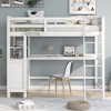 PAGED Simple Wooden Loft Bed Bunk Bed, Twin Size Bed Frame with Inclined Ladder and Guardrail for Kids, Teens, Adults - 2 of 4