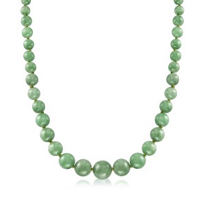 Ross-Simons 6-13mm Graduated Green Jade Bead Necklace With 14kt Yellow Gold - 1 of 3