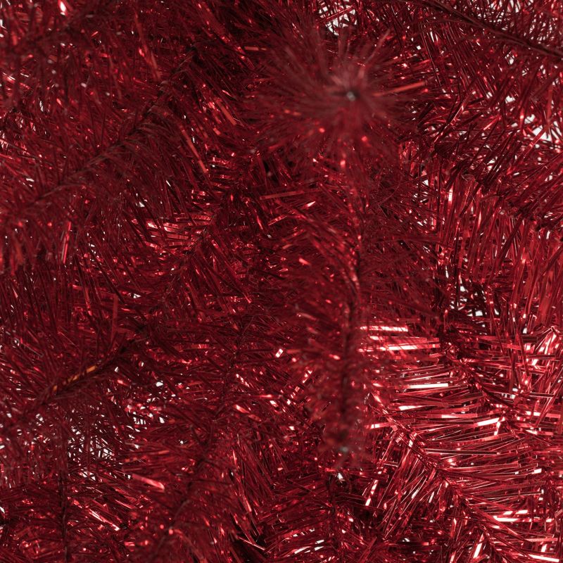 Vickerman 36" Tinsel Red Fir Artificial Christmas Teardrop, Unlit, 3 of 5