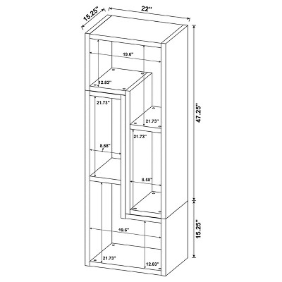Pearl Silver Geometric Modular Bookcase TV Stand
