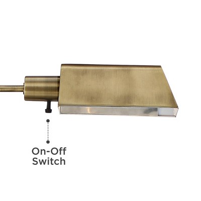 Adjustable Aged Brass Pharmacy Swing Arm Floor Lamp
