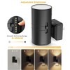 DORESshop  Black & WhitePlug-in Dusk to Dawn Night Light, Cylinder Wall Sconce Style, 3000K Warm Light, Slide Dimmer 0%-100%,  2-Pack - 3 of 4
