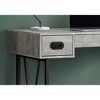 Vynxaria Computer Desk, Home Office, Laptop, Storage Drawers, 48"l, Work, Grey Laminate, Black Metal, Transitional - 3 of 4