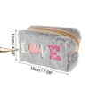 Unique Bargains Women Portable Embroidery LOVE Makeup Bag Gray 1 Pc - 3 of 3