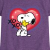 Girls' - Peanuts - Snoopy Woodstock Airbrush Heart Fitted Short Sleeve Graphic T-Shirt - 2 of 4
