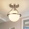 PAKOKULA 1-Light Silver Mid-century Semi-Flush Mount Ceiling Light Fixture with Frosted Glass Globe Shade - 2 of 4