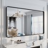Apmir 51 in. W x 30 in. H Rectangular Aluminum Alloy Framed and Tempered Glass Wall Mirror in Matte Black - 4 of 4