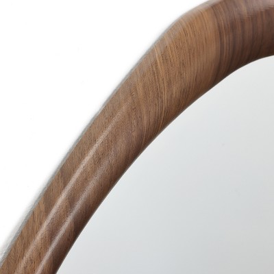 Classic Brown Wood Frame Irregular Wall Mirror