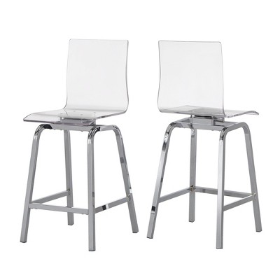 24" Alta Modern Counter Height Barstool - Chrome