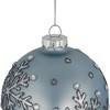 Northlight Mirror Glittered Snowflakes Christmas Glas Ball Ornaments - 4" - Steel Blue - Set of 2 - 4 of 4