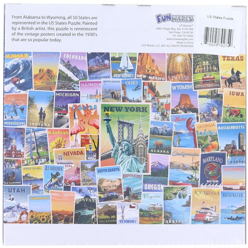 UT Brands US States Vintage Poster Art 1000 Piece Jigsaw Puzzle, 2 of 3