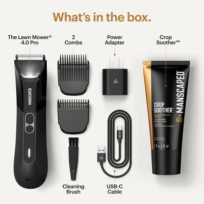 MANSCAPED The Lawn Mower 4.0 Pro Essentials Kit, SkinSafe Electric Groin and Body Hair Trimmer,  Men's Grooming Gift Set