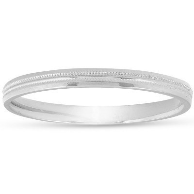 Pompeii3 2mm 14K White Gold Milgrain Wedding Band Ring Brand