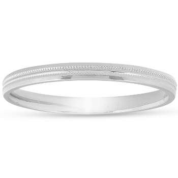 Pompeii3 2mm 14K White Gold Milgrain Wedding Band Ring Brand